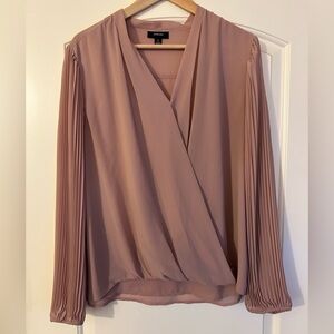 Alfani Mauve Pleated Sleeve Blouse